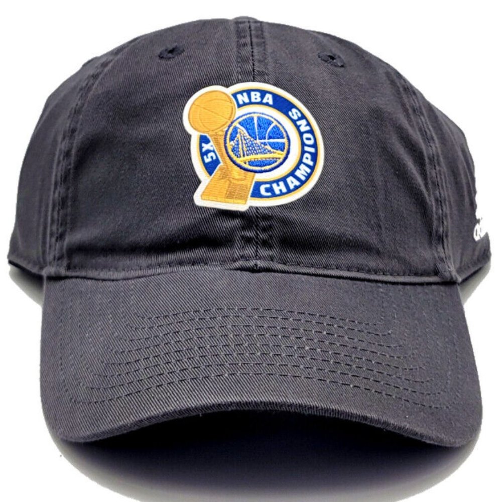 Golden State Warriors Adidas 5x 2017 NBA Champions Slouch Strapback Hat